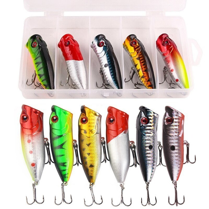 Fishing Lure Popper - 6個6色（OPP袋）/5個5色（箱入り）6.5cm/10gルアーフローティングフィッシングルアーペンシルベイトポッパートップウォーター人工餌