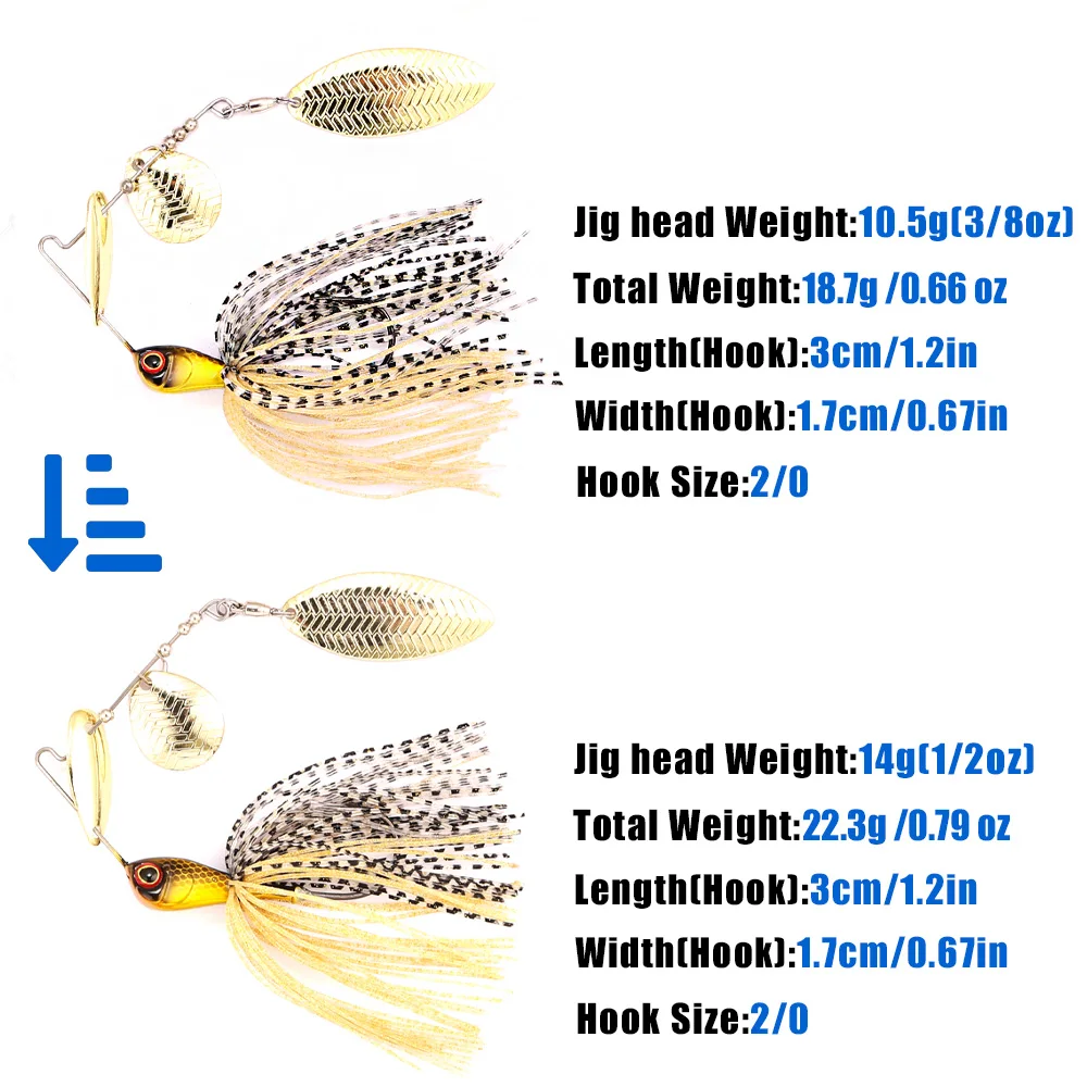 B&Uメタルブレードフィッシングルアー、スピナーベイト、カラ - Fishing Lure Blade Bait のレビューと価格