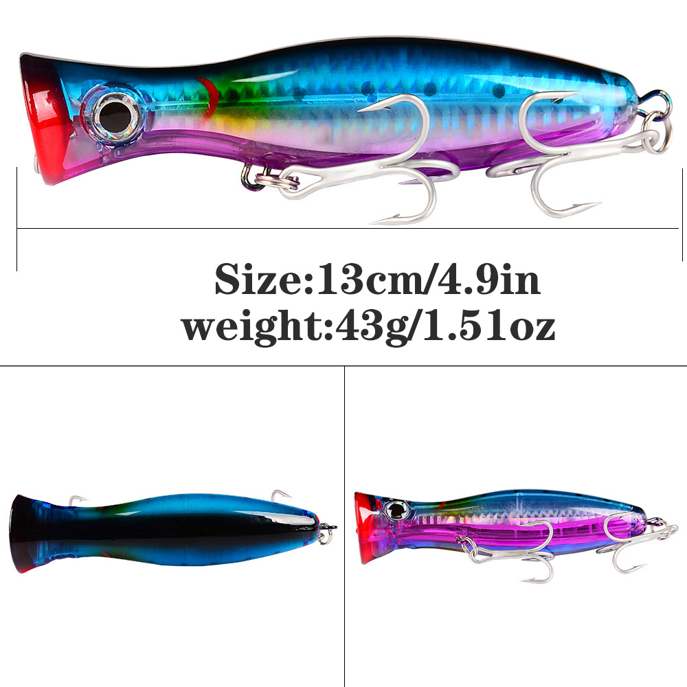 PROBEROS 1pc 13cm 43g ポッパー釣りルア - Fishing Lure Popper のレビューと価格