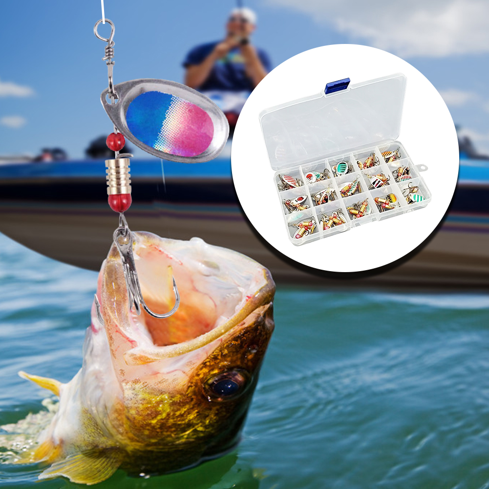 30個入りメタルスプーンスピナーフィッシングルアー、トレブル - Fishing Lure Spinner のレビューと価格